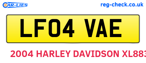 LF04VAE are the vehicle registration plates.