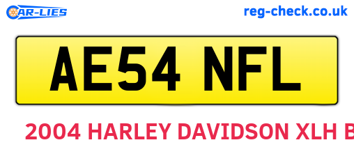 AE54NFL are the vehicle registration plates.
