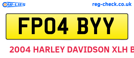 FP04BYY are the vehicle registration plates.