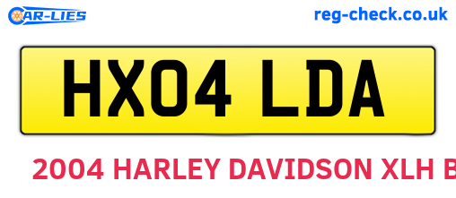 HX04LDA are the vehicle registration plates.