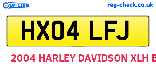HX04LFJ are the vehicle registration plates.
