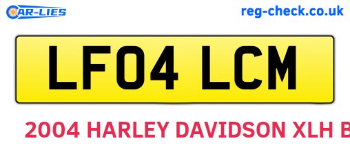 LF04LCM are the vehicle registration plates.