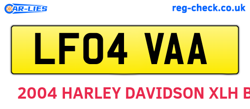 LF04VAA are the vehicle registration plates.