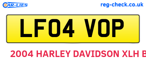 LF04VOP are the vehicle registration plates.