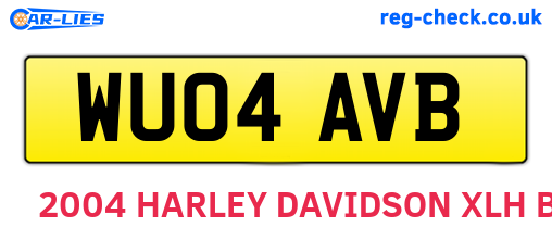 WU04AVB are the vehicle registration plates.