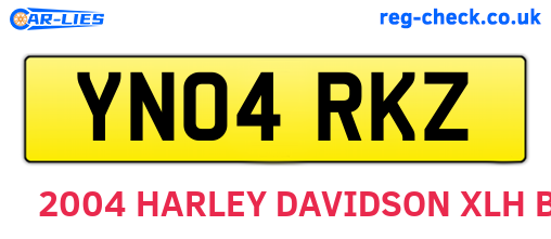 YN04RKZ are the vehicle registration plates.