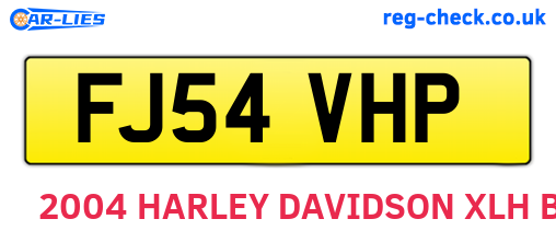 FJ54VHP are the vehicle registration plates.