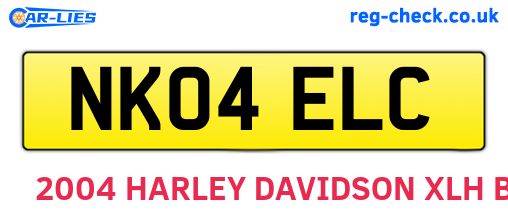 NK04ELC are the vehicle registration plates.