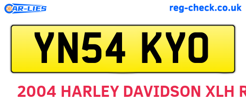 YN54KYO are the vehicle registration plates.