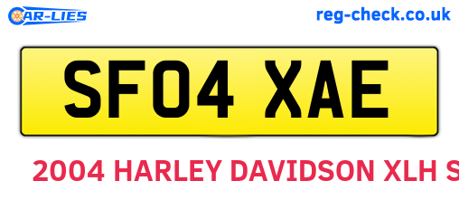 SF04XAE are the vehicle registration plates.