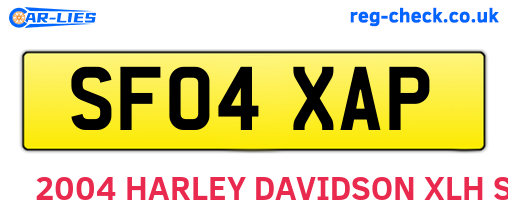 SF04XAP are the vehicle registration plates.
