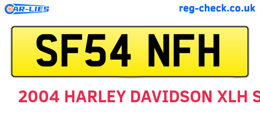 SF54NFH are the vehicle registration plates.