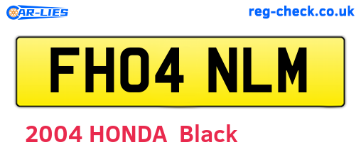 FH04NLM are the vehicle registration plates.