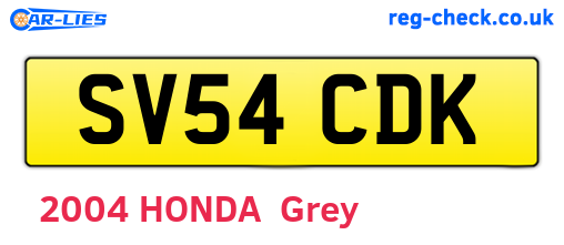 SV54CDK are the vehicle registration plates.