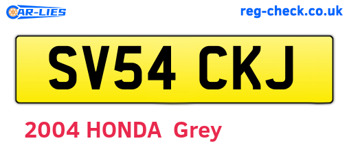 SV54CKJ are the vehicle registration plates.