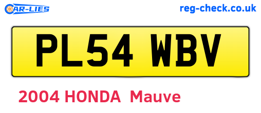 PL54WBV are the vehicle registration plates.