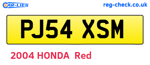 PJ54XSM are the vehicle registration plates.