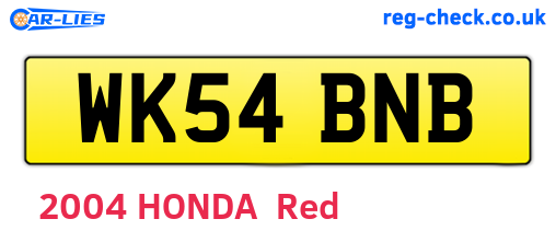 WK54BNB are the vehicle registration plates.