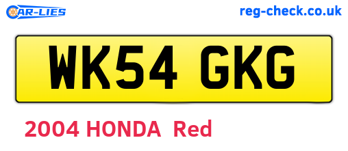 WK54GKG are the vehicle registration plates.