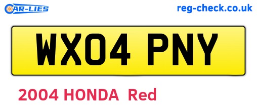 WX04PNY are the vehicle registration plates.