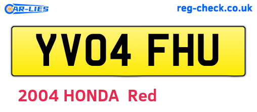 YV04FHU are the vehicle registration plates.