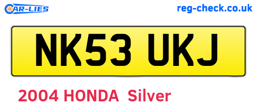 NK53UKJ are the vehicle registration plates.
