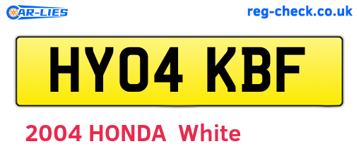 HY04KBF are the vehicle registration plates.