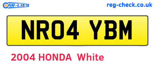 NR04YBM are the vehicle registration plates.