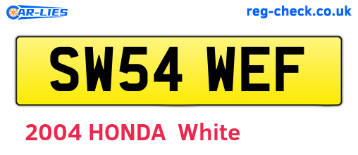 SW54WEF are the vehicle registration plates.