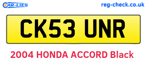 CK53UNR are the vehicle registration plates.