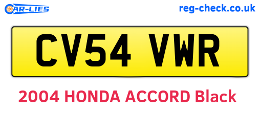 CV54VWR are the vehicle registration plates.