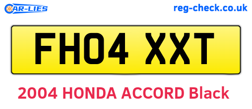 FH04XXT are the vehicle registration plates.