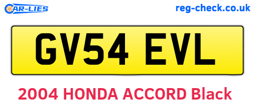 GV54EVL are the vehicle registration plates.