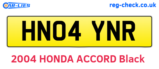 HN04YNR are the vehicle registration plates.