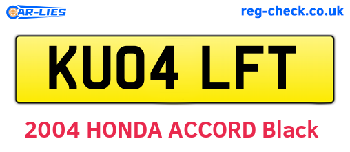 KU04LFT are the vehicle registration plates.