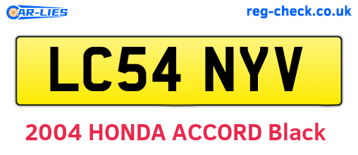 LC54NYV are the vehicle registration plates.