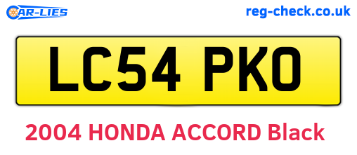 LC54PKO are the vehicle registration plates.