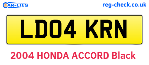 LD04KRN are the vehicle registration plates.