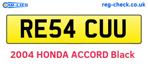 RE54CUU are the vehicle registration plates.