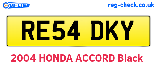 RE54DKY are the vehicle registration plates.