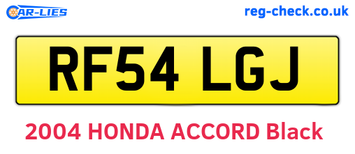RF54LGJ are the vehicle registration plates.