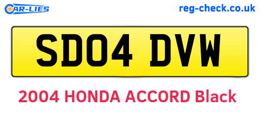 SD04DVW are the vehicle registration plates.