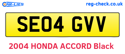 SE04GVV are the vehicle registration plates.