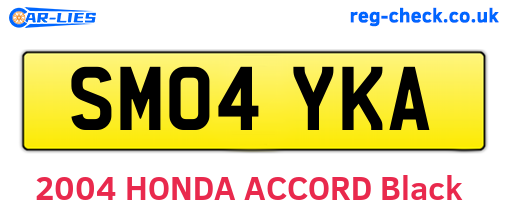SM04YKA are the vehicle registration plates.