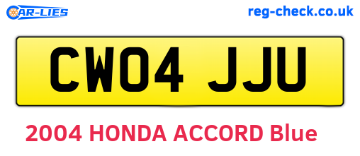 CW04JJU are the vehicle registration plates.