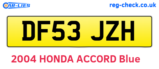 DF53JZH are the vehicle registration plates.