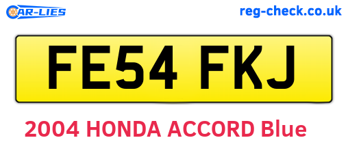 FE54FKJ are the vehicle registration plates.