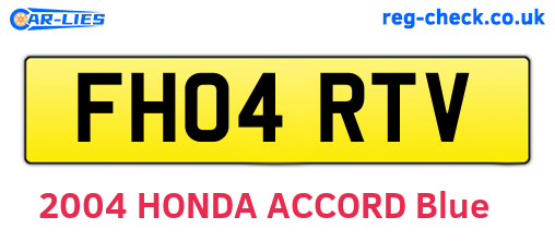 FH04RTV are the vehicle registration plates.