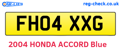 FH04XXG are the vehicle registration plates.