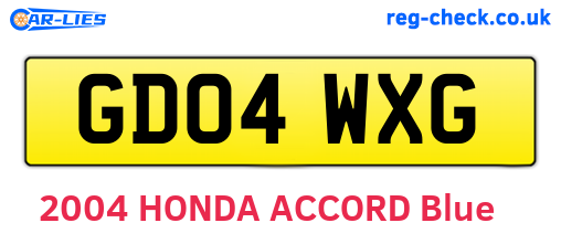 GD04WXG are the vehicle registration plates.